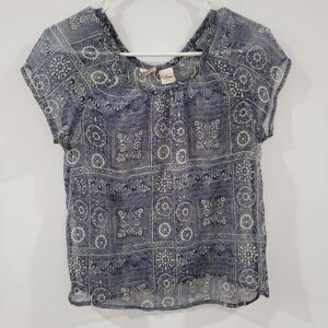 Y2K Mudd Womens Top Size Small Sheer Boho Fairy Grunge‎ Brat